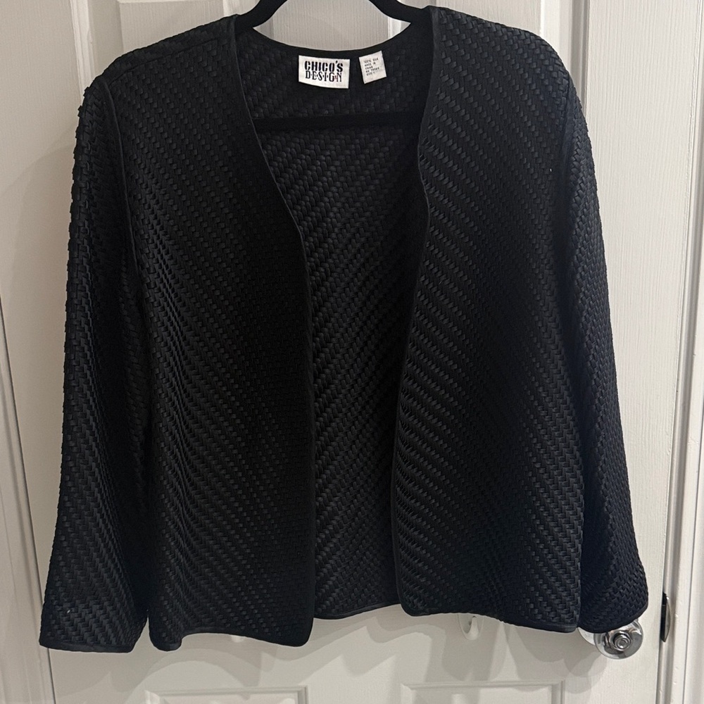Chico's Black Textured Cardigan